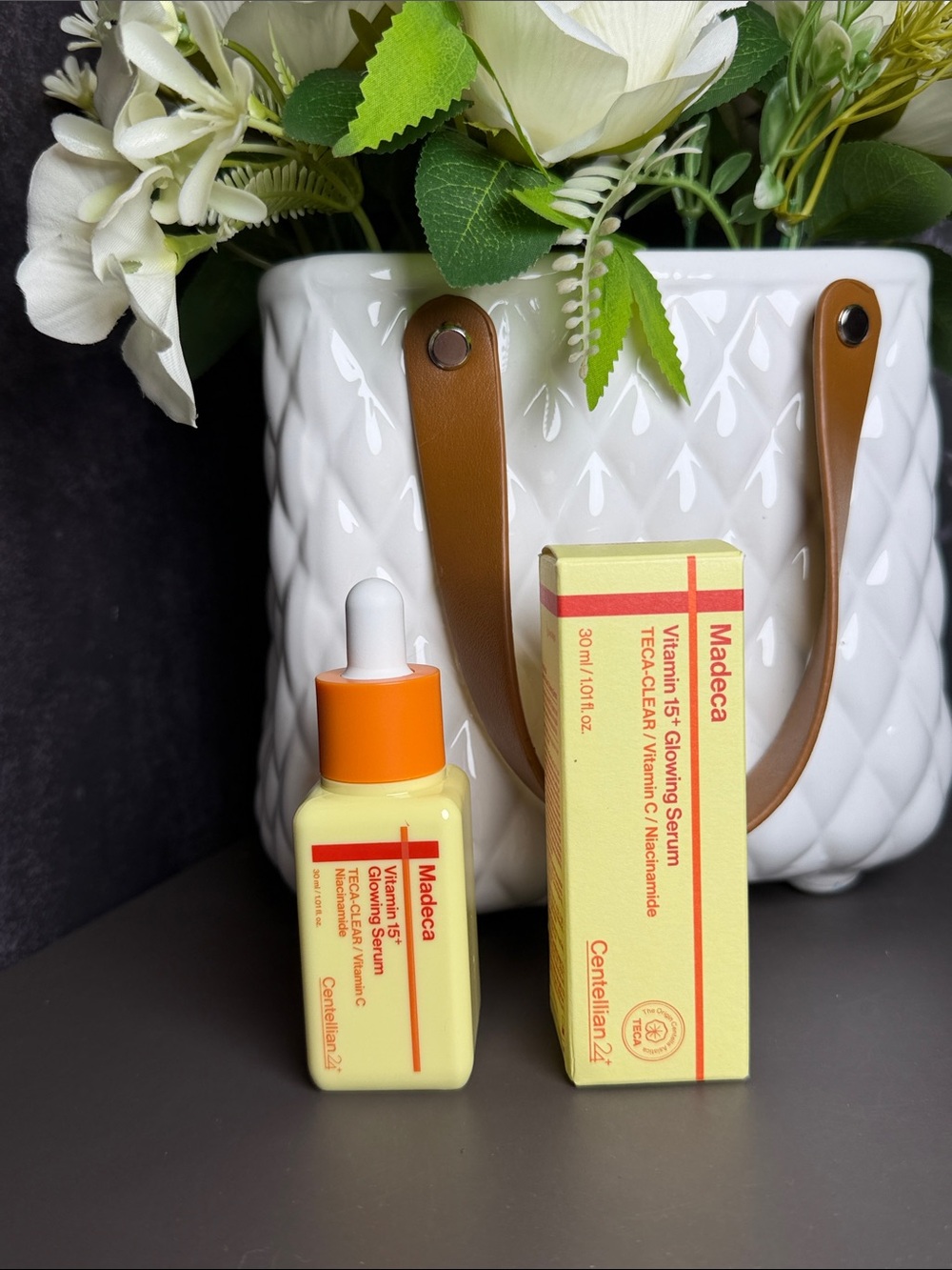 Vitamin 15+ Glowing Serum — Yellow Bottle with Orange Cap